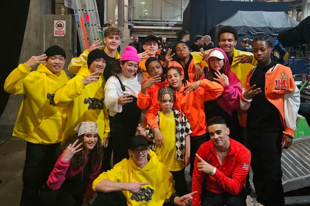 House Of Wingz dance crew backstage at Wembley