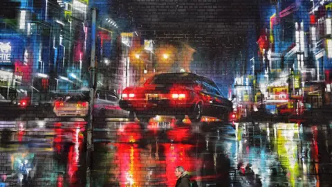 Charles McQuillan 'Night Taxi' by Dan Kitchener, on Enfield Street in Belfast