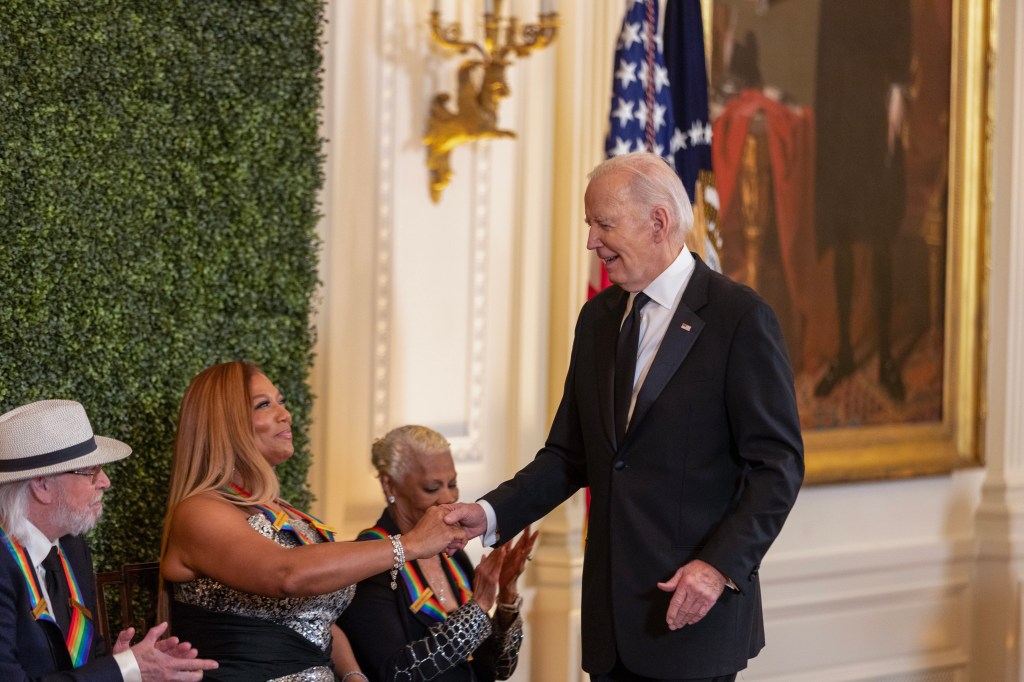 Queen Latifah and Joe Biden