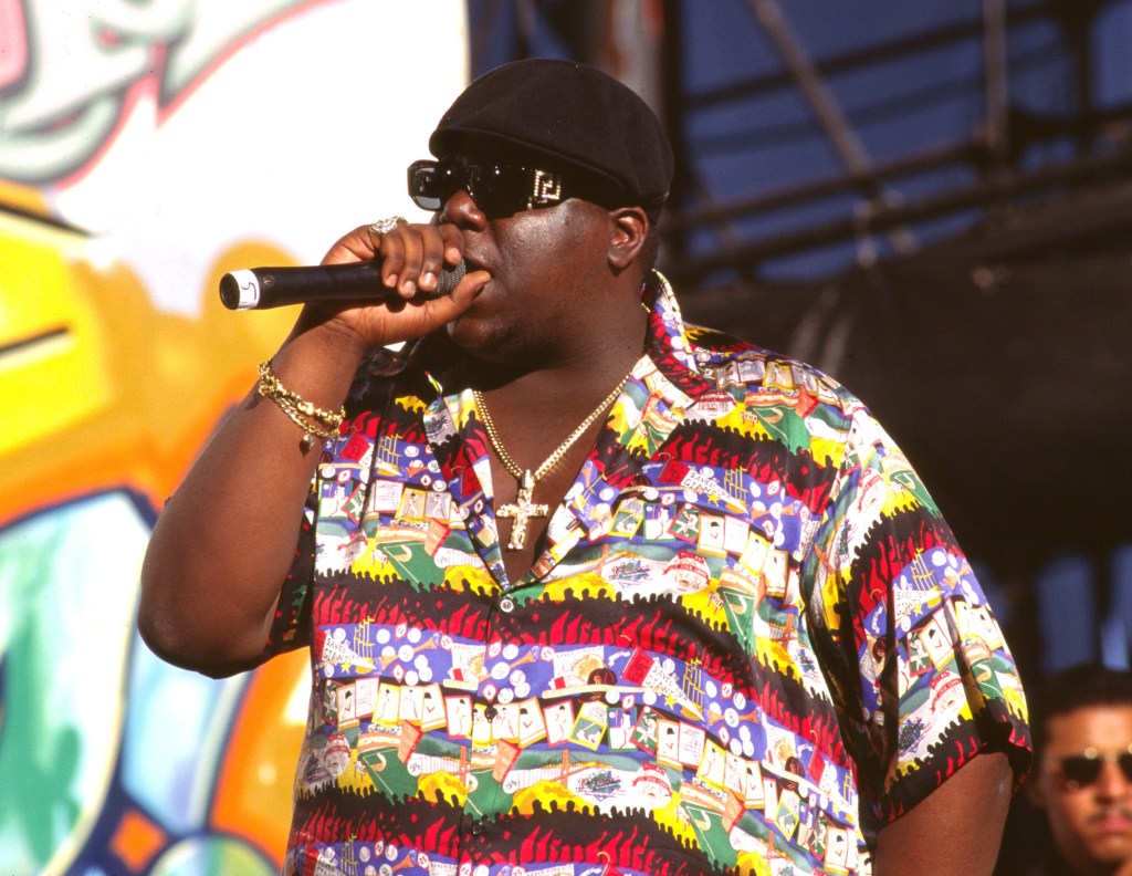 The Notorious B.I.G. Wearing Colorful Shirt