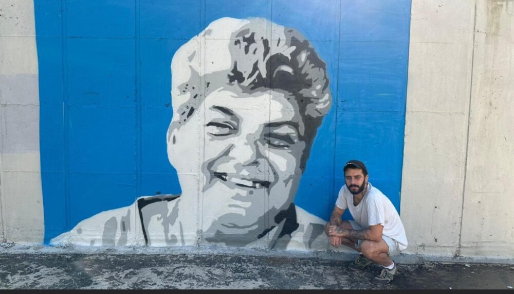 Rachel Maofakim, painted by Adi Yonatan Cohen, on a wall of a public shelter on Komoi Street. Photo: Anat Salomon, spokeswoman for Haifa Municipality