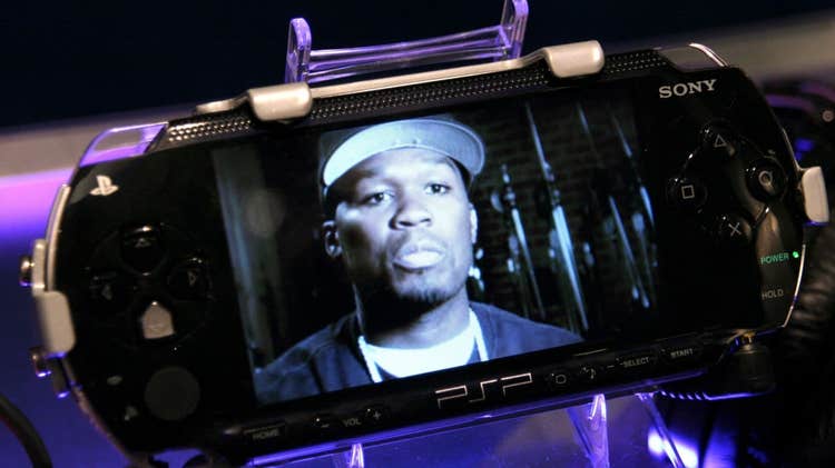 A picture of 50 cent on a PSP