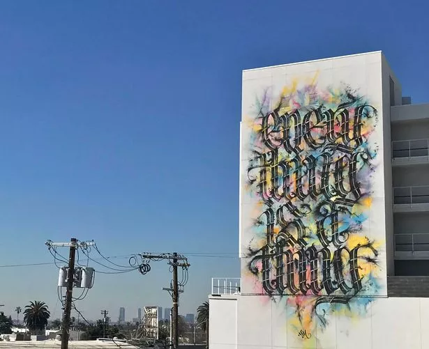 Niels Shoe Meulman's gestural paintings are lined up for the festival
