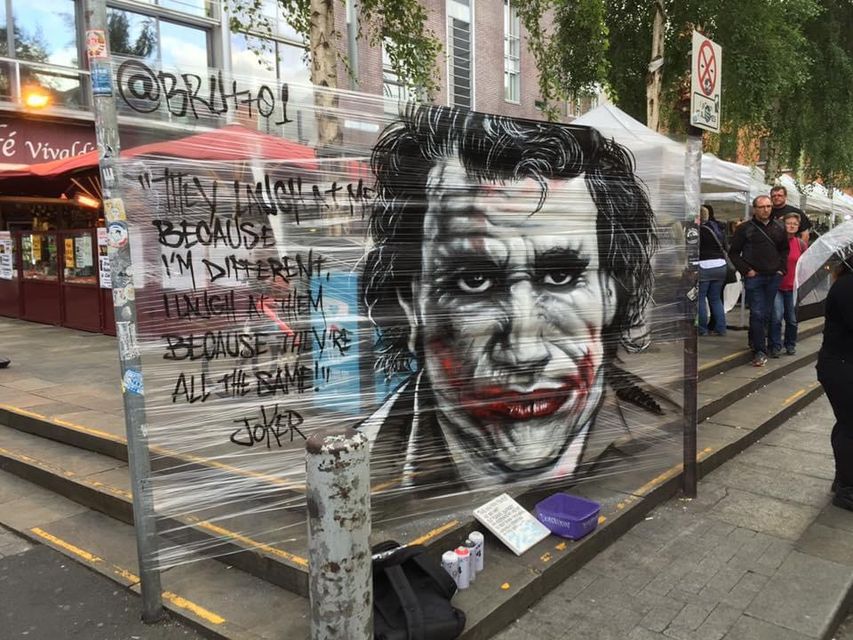 A portrait of the actor Heath Ledger starring as Joker. Pic: @brutto1