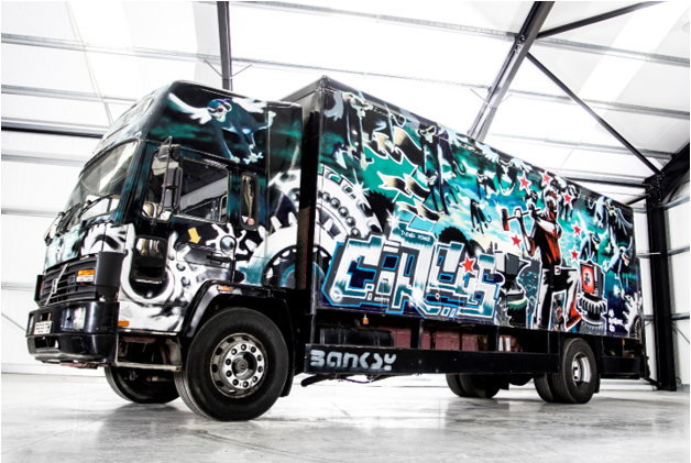 He sprayed the side of a 17-tonne circus lorry known as the Turbozone Truck