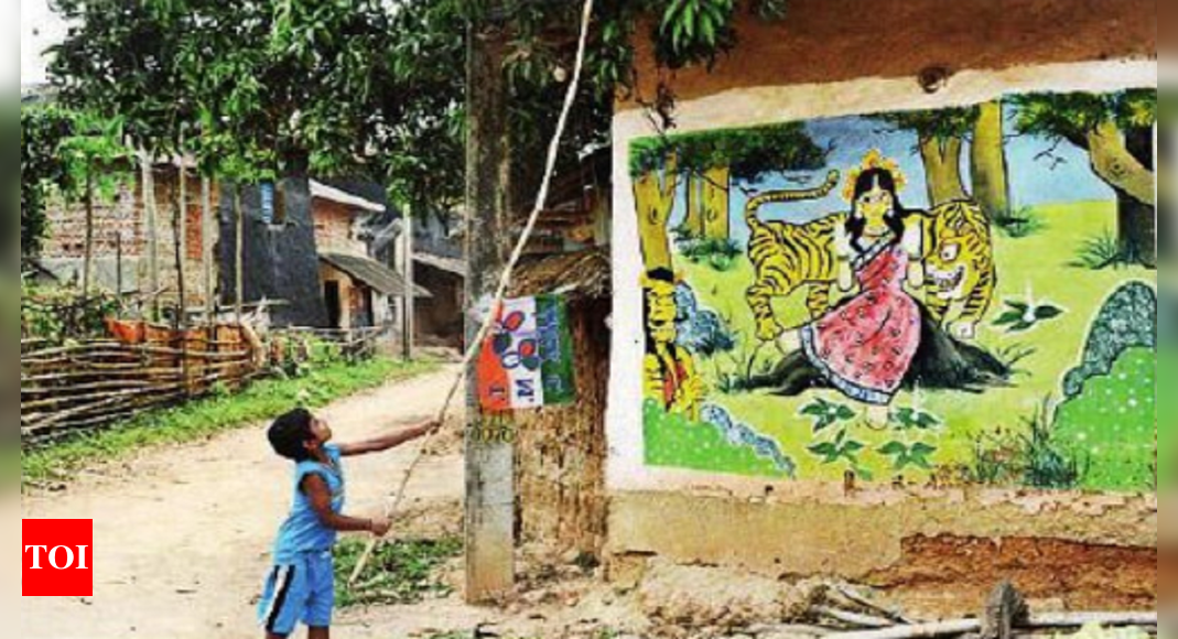 Bengal village embraces artwork on walls, but shuns poll graffiti | Kolkata News