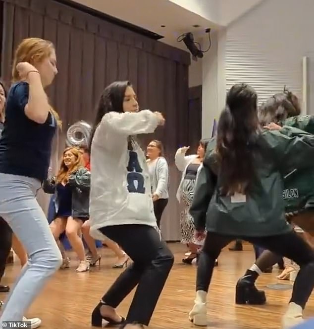 Video of the dance was posted to X on Wednesday and has since amassed more than 41,000 likes and 5,000 comments, with many calling it an act of 'cultural appropriation'