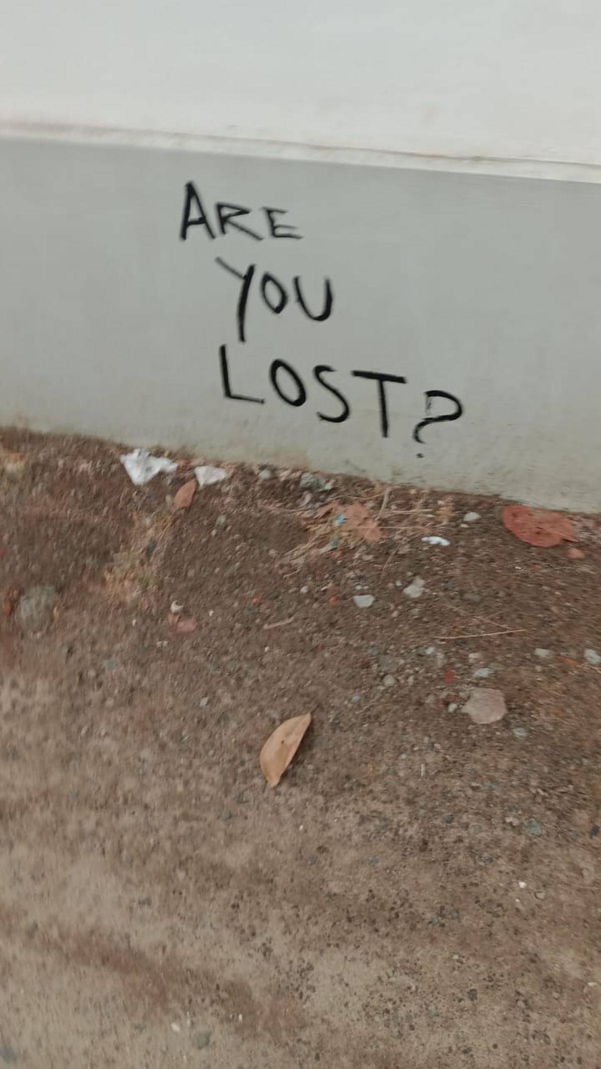 A graffiti found on a wall in Vennala division of the Kochi Corporation in Kerala recently.