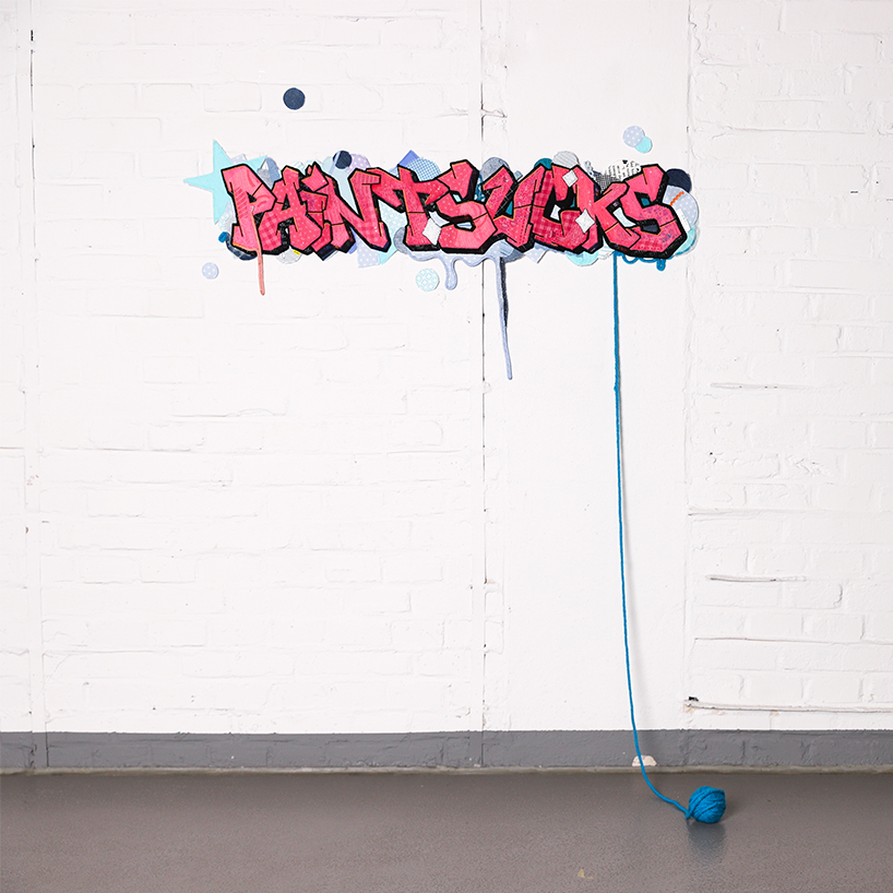 street art meets embroidery in PAINTSUCKS, alicja kozlowska's tactile graffiti series