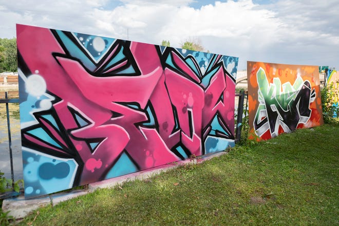 Some grafitti art that was created during the second annual Hip Hop Festival at Mineral Palace Park on Saturday, July 20, 2024.