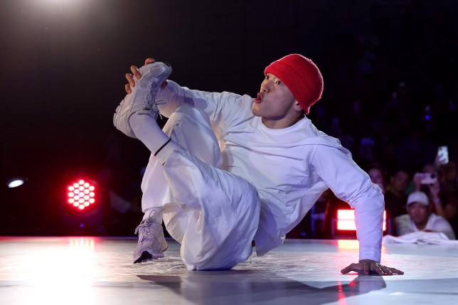 Phil Wizard of Team Canada competes against Jeffro of Team United States in the B-Boys Gold Medal Match on Day 15 of the Santiago 2023 Pan Am Games