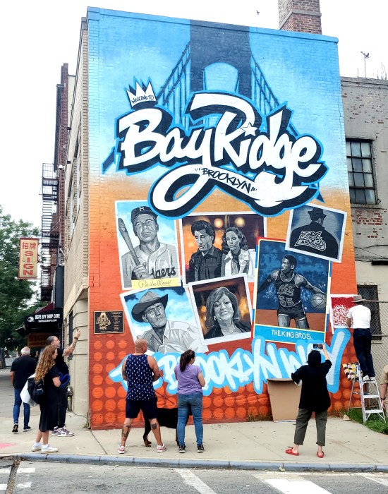 The art celebrates the cultural heritage and big names with ties to Bay Ridge.
