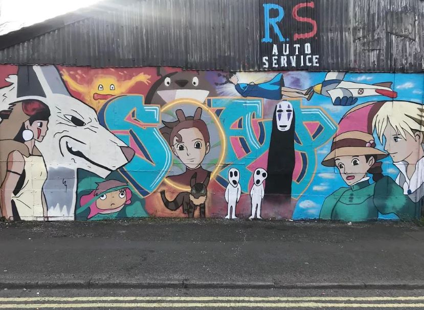 Darrell is a big fan of Japanese animation studio Ghibli and has painted a display on Monk Street