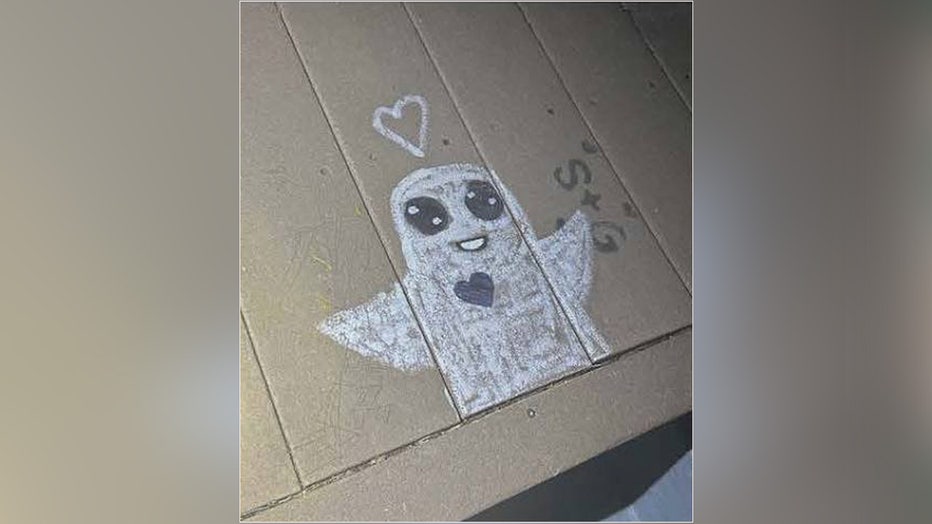 Police say Rhodes admitted to painting the cartoon ghosts throughout Tarpon Springs. Image is courtesy of the Tarpon Springs Police Department.