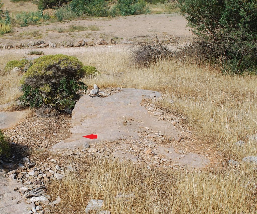 a photo showing the location of the graffiti in the landscape