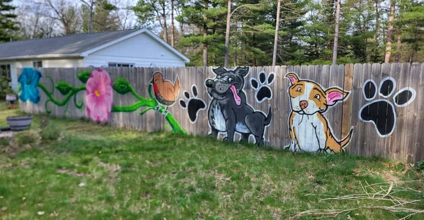 Privacy fence mural