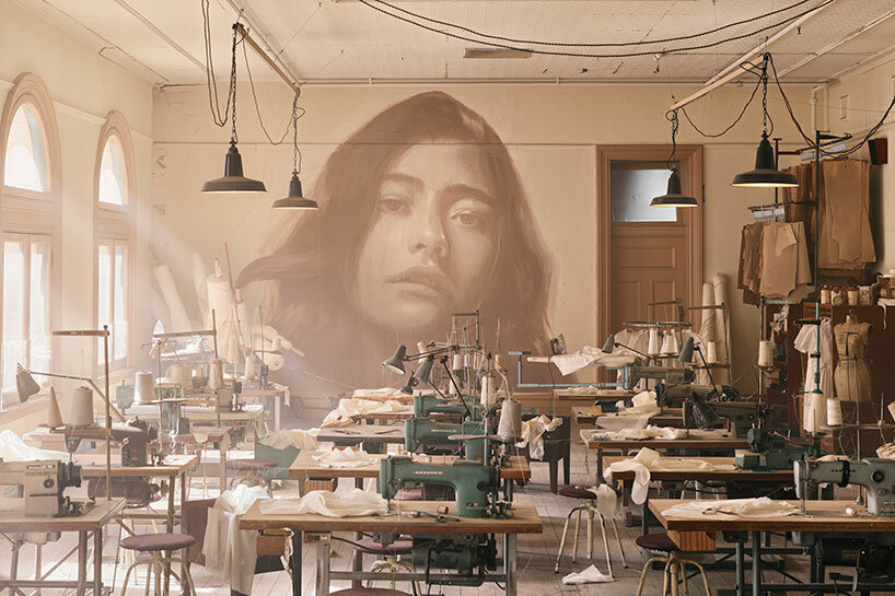 street artist rone's haunting mural portraits breathe new life inside historic perth gallery