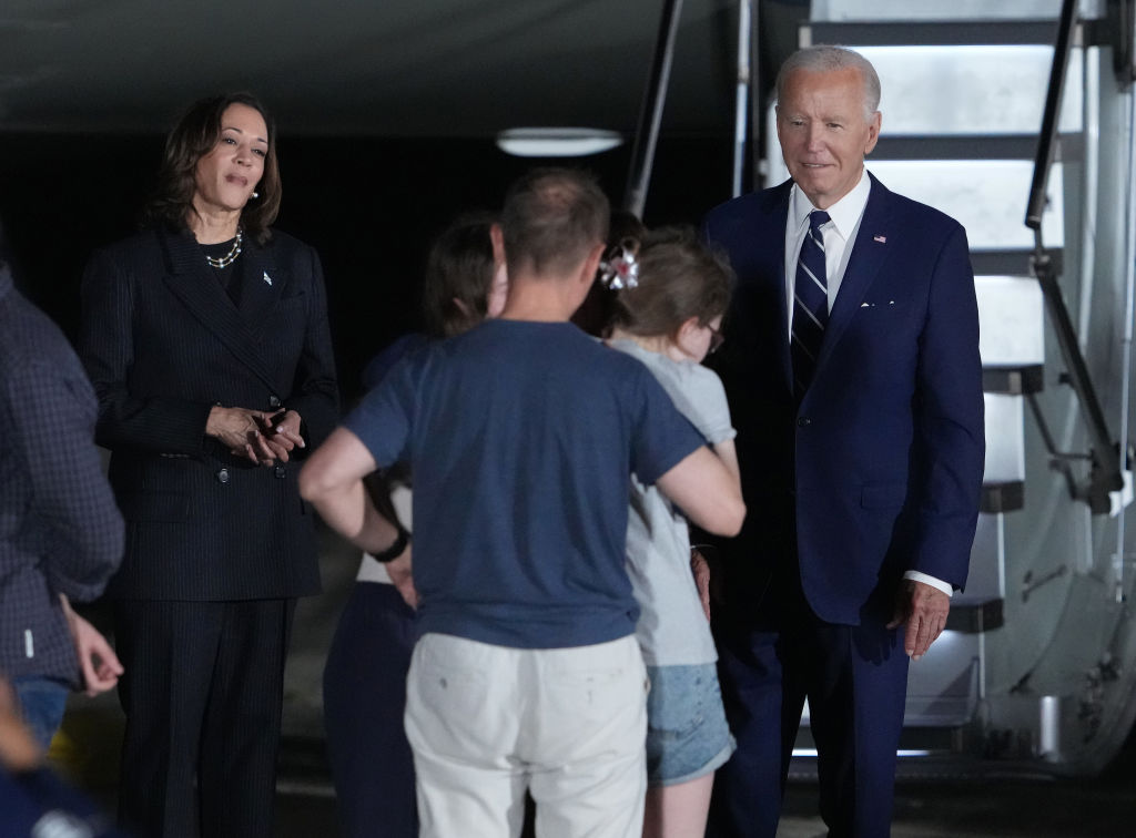 President Biden Welcomes Freed Americans At Andrews Air Force Base