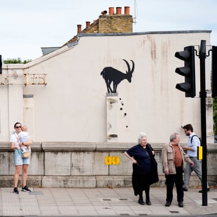 Goat painted on a wall.