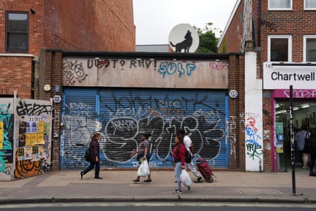 A howling wolf in Peckham, south London.