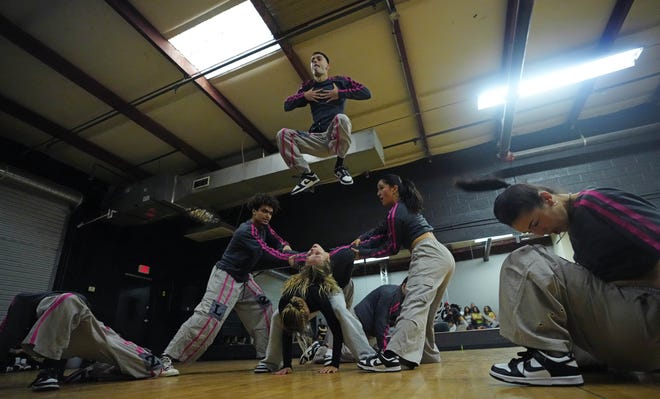 Legendz performs during a performance for friends and family as the team practices for the Hip Hop International's World Hip Hop Dance Championship Aug. 1, 2024, in Mesa, Arizona.