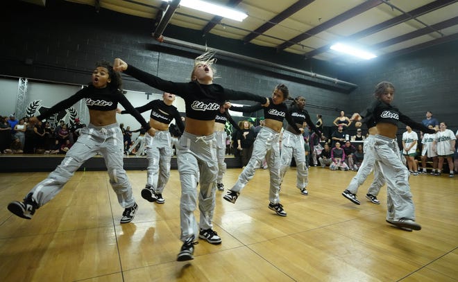 Elektro Kidz peforms their routine during a performance for friends and family as the team practices for the Hip Hop International's World Hip Hop Dance Championship Aug. 1, 2024, in Mesa, Arizona.