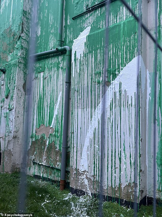 The tree mural near Finsbury Park was sabotaged by people who threw white paint at it