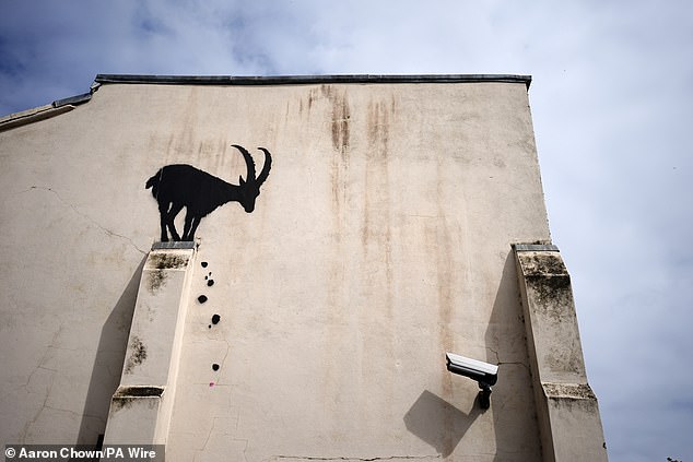 Banksy has unveiled a new piece of artwork near Kew Bridge in West London today