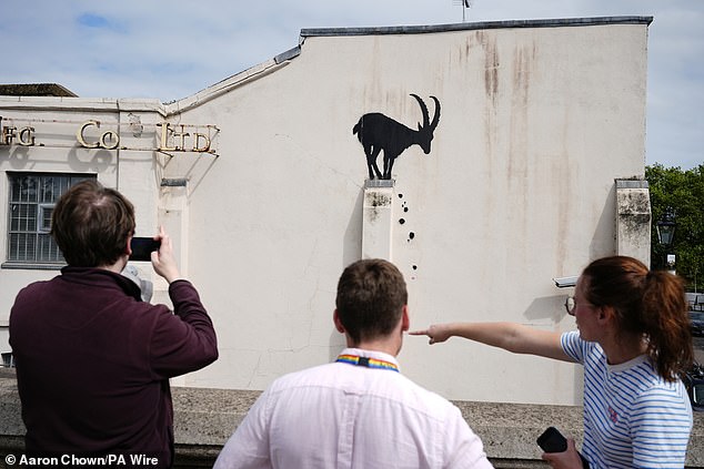 Banksy has unveiled a new piece of artwork near Kew Bridge in West London today