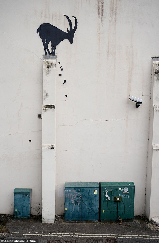 Banksy has unveiled a new piece of artwork near Kew Bridge in West London today