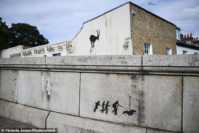 A Banksy mural on Kew Bridge a stone's throw away from the Goat mural