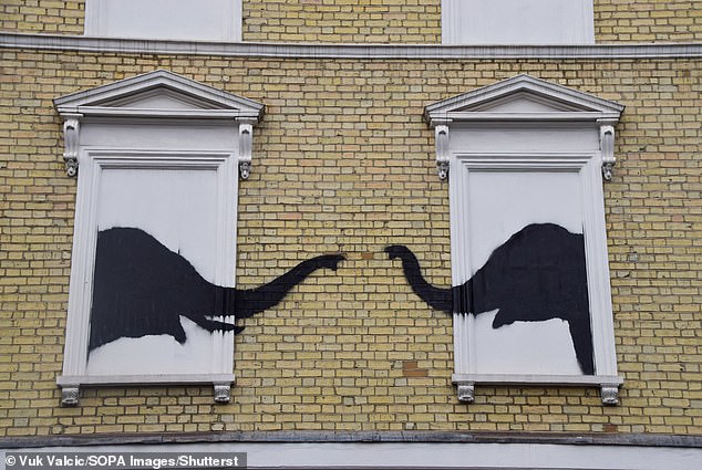 Another new artwork showing two elephants, confirmed to be by Banksy, was unveiled on a wall of a house in Chelsea in west London last Tuesday