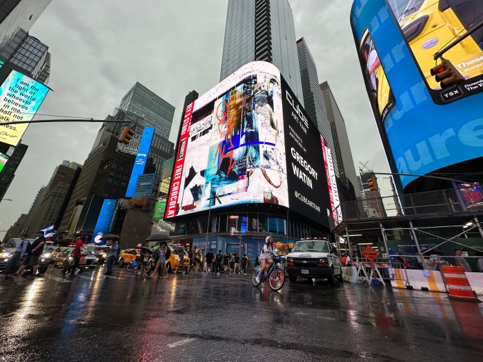 art display in Times square