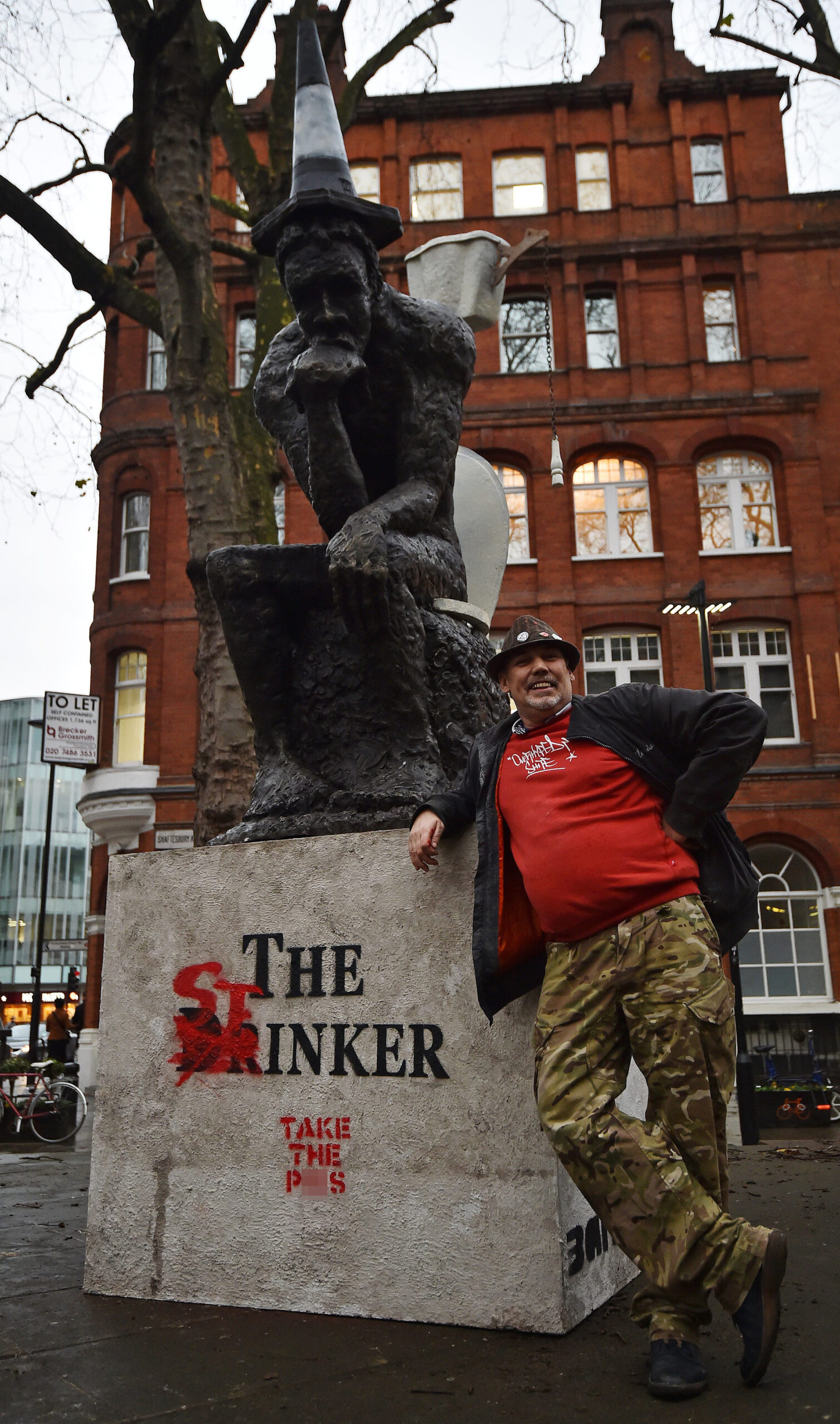 Andy Link with his Banksy copy which he called The Stinker