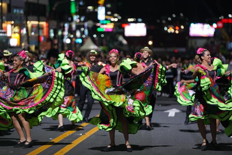 Participants of the Cheonan World Dance Festival 2023 perfrom during the its street parade program in the South Chungcheong Province city, Oct 8, 2023. Courtesy of Cheonan City