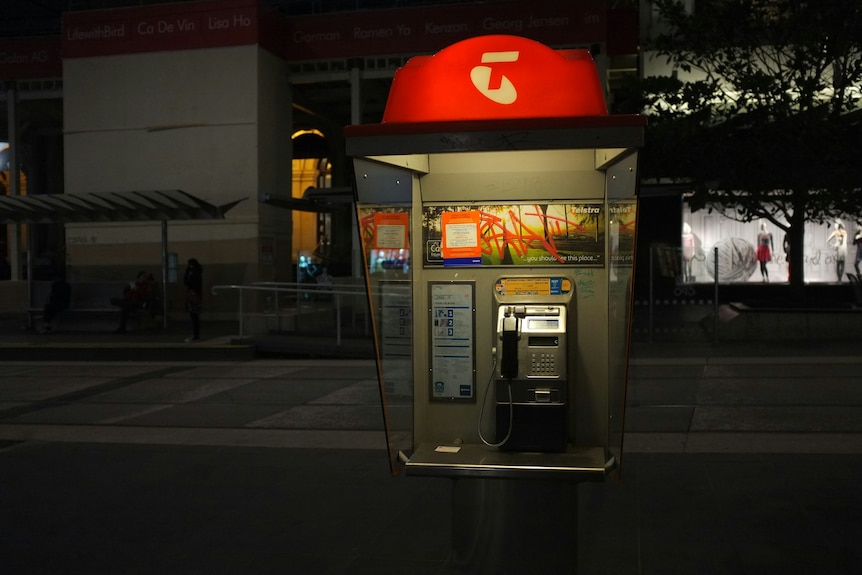 A vandalised phone booth