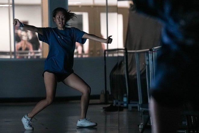 Eumin Lee dances in the Hip Hop Groovers of Austin dance class at Ballet Austin’s Butler Center of Dance and Fitness on Monday, Sept. 9, 2024.