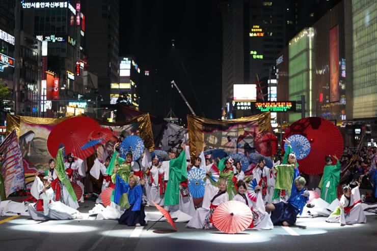 Participants in the Cheonan World Dance Festival 2024 perform during its street parade program  in the South Chungcheong Province city, Friday. Courtesy of Cheonan City