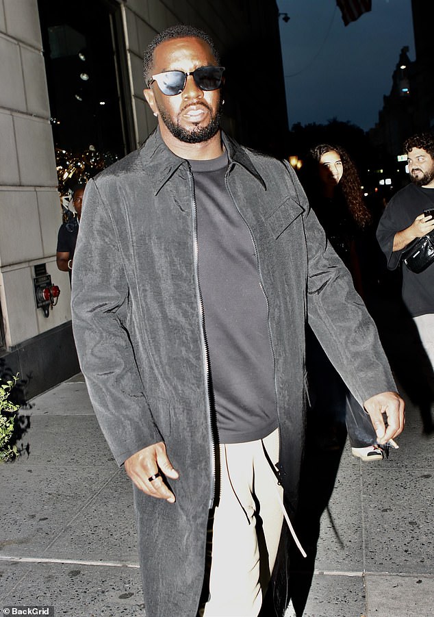 Diddy's homes in Los Angeles and Miami were raided by federal authorities who say there were rooms within the Miami mansion solely dedicated to sex. In this photo, the music mogul was spotted in New York hours before his arrest