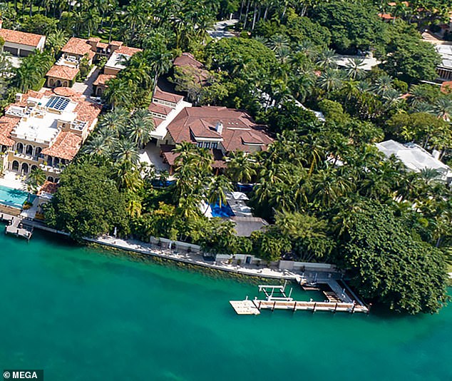 These aerial images taken in October 19, 2023, show the sprawling waterfront properties owned by the embattled rap mogul, real name Sean Combs, that were raided by federal agents