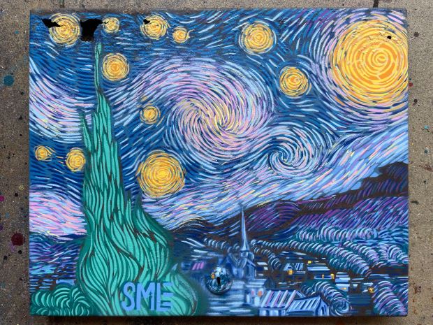 SMiLE's bold street-inspired take on Van Gogh's Starry Night, brings new life to the familiar masterpiece. (SMiLE/Courtesy photo)