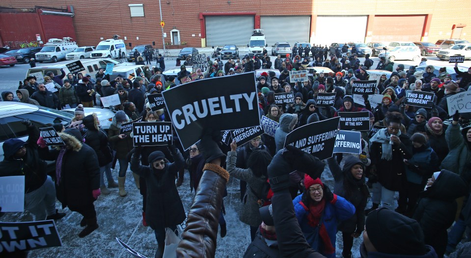 Protesters gathered outside MDC after inmates were left without heating in 2019