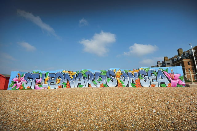 New St Leonards On Sea artwork at The Old Bathing Pool Site. The artist is Master Skosh.