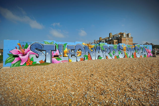 New St Leonards On Sea artwork at The Old Bathing Pool Site. The artist is Master Skosh.