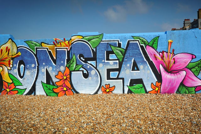 New St Leonards On Sea artwork at The Old Bathing Pool Site. The artist is Master Skosh.