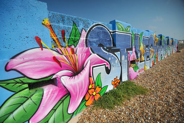 New St Leonards On Sea artwork at The Old Bathing Pool Site. The artist is Master Skosh.