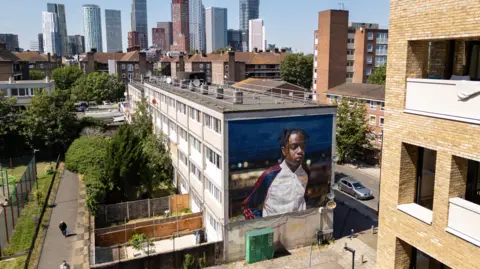 Auberon Hall Sebas Velasco's mural A Lasting Place on Cobbett Street, Oval