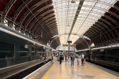 GWR trains at Paddington Station, London