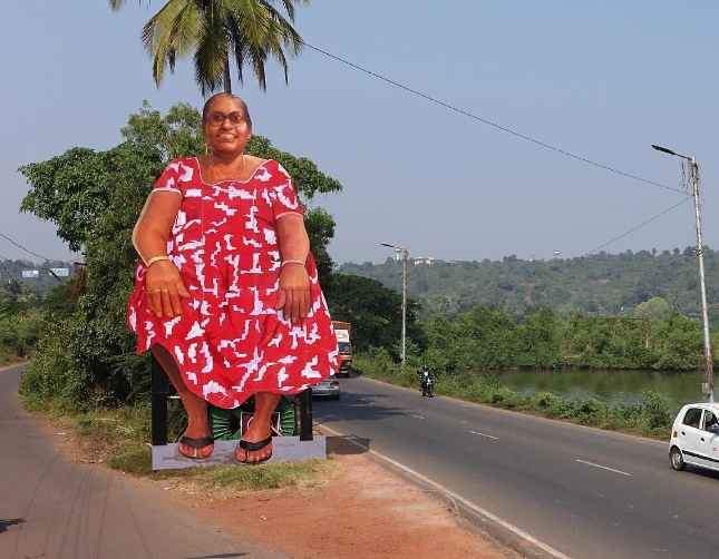 ‘Auntie Maria’ painted by Deepak Sarsat and team in Siridao, Goa