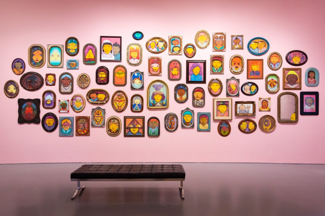 The Hirshhorn Museum will soon host an exhibition named OSGEMEOS: Endless Story by twin brothers Gustavo and Otavio Pandolfo and curated by Marina Isgro. Shown here is “Retratos (Portraits),” 2023-2024.